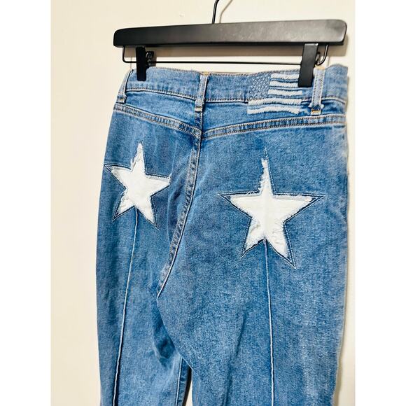 REVICE Women’s Uptown Medium Wash Denim High Waisted Star Patch Jeans size 28 - Picture 5 of 14